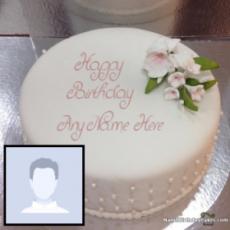 Romantic Birthday Cake For Husband With Name And Photo