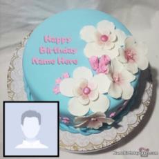 Romantic Birthday Cake For Husband With Name And Photo