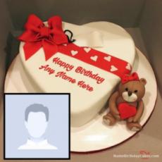 Romantic Birthday Cake For Husband With Name And Photo