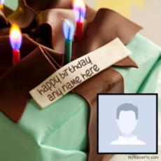 Photo Birthday Cake With Candles And Name