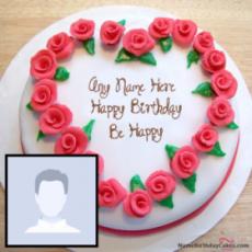 Romantic Birthday Cake For Girlfriend With Photo And Name