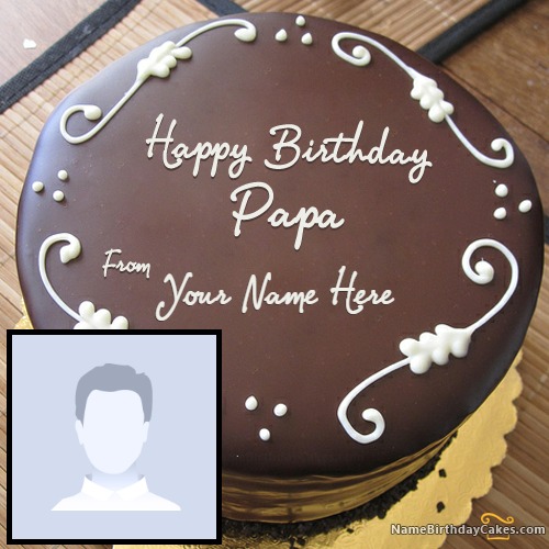 Chocolate Birthday Cake For Father With Name